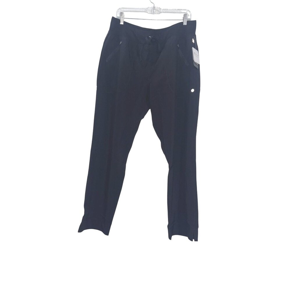 Infinity Womens Black Athletic Pants Moisture Wicking Wrinkle Resistant L/Lg